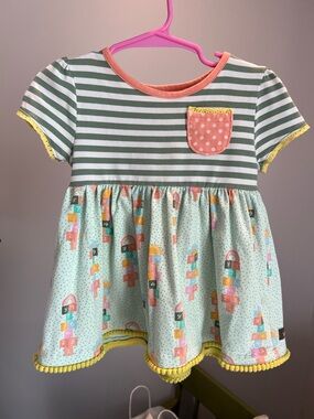 Matilda Jane Hopscotch Short Sleeved Tunic Top Size 2T VGUC